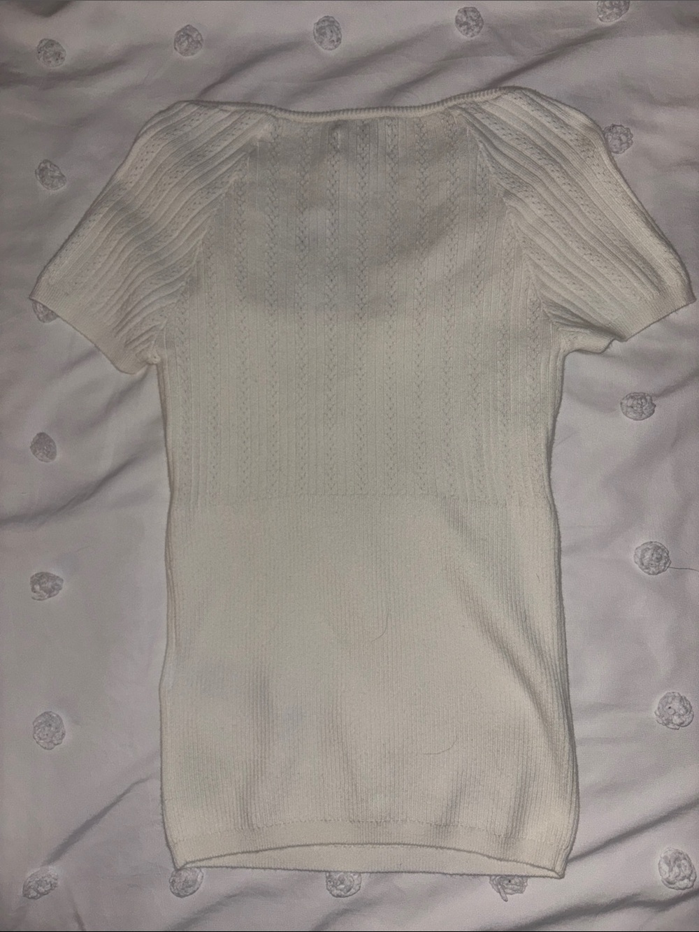 Hollister Cream Ribbed Scoop-Neck Drawstring Top - Picture 4 of 5